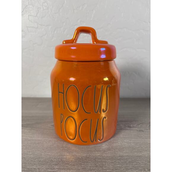Rae Dunn Artisan Collection By Magenta Iridescent Orange Hocus-Pocus Canister - Picture 1 of 5